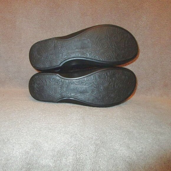 Alegria TRAQ Black Out LEATHER Comfort Size 38 US 8 8.5 SANDALS Fisherman ADJUST - Picture 12 of 13